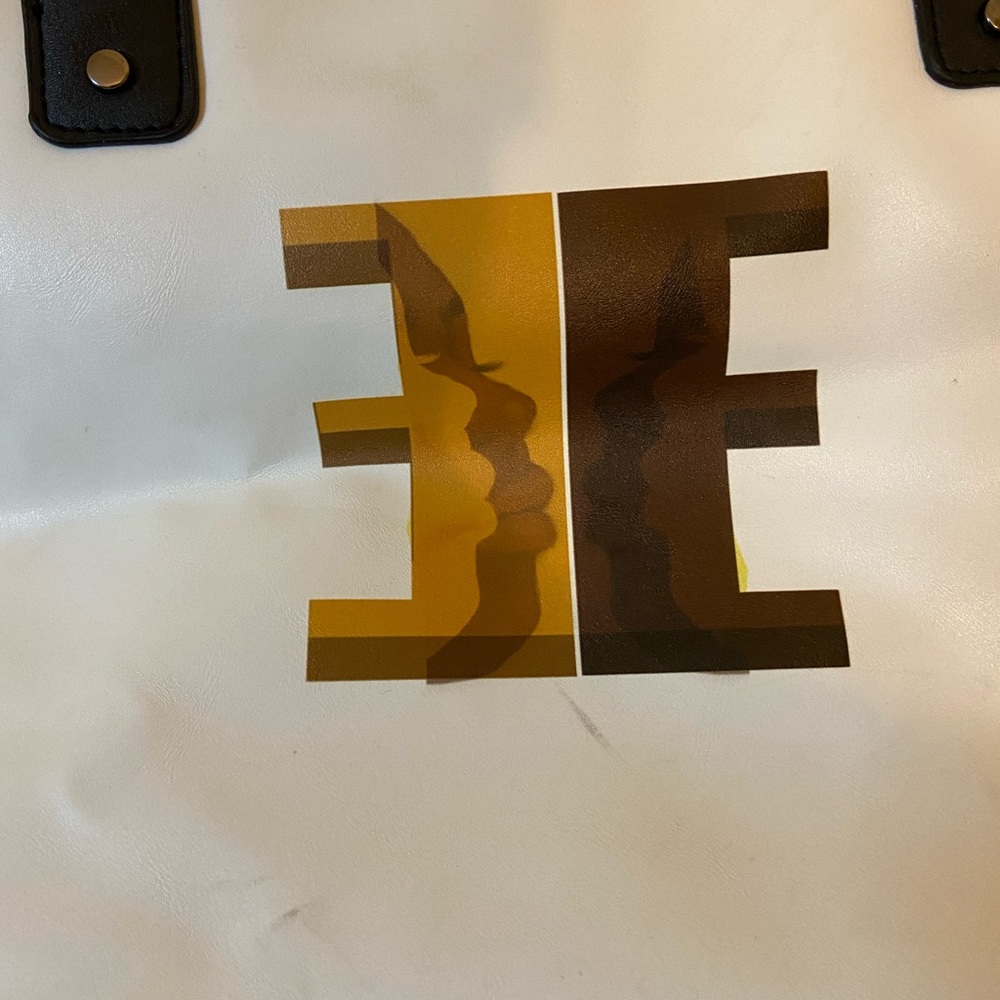 White/Brown/Gold Tote Bag (Ebony Edition Online Botique) - Picture 3 of 4